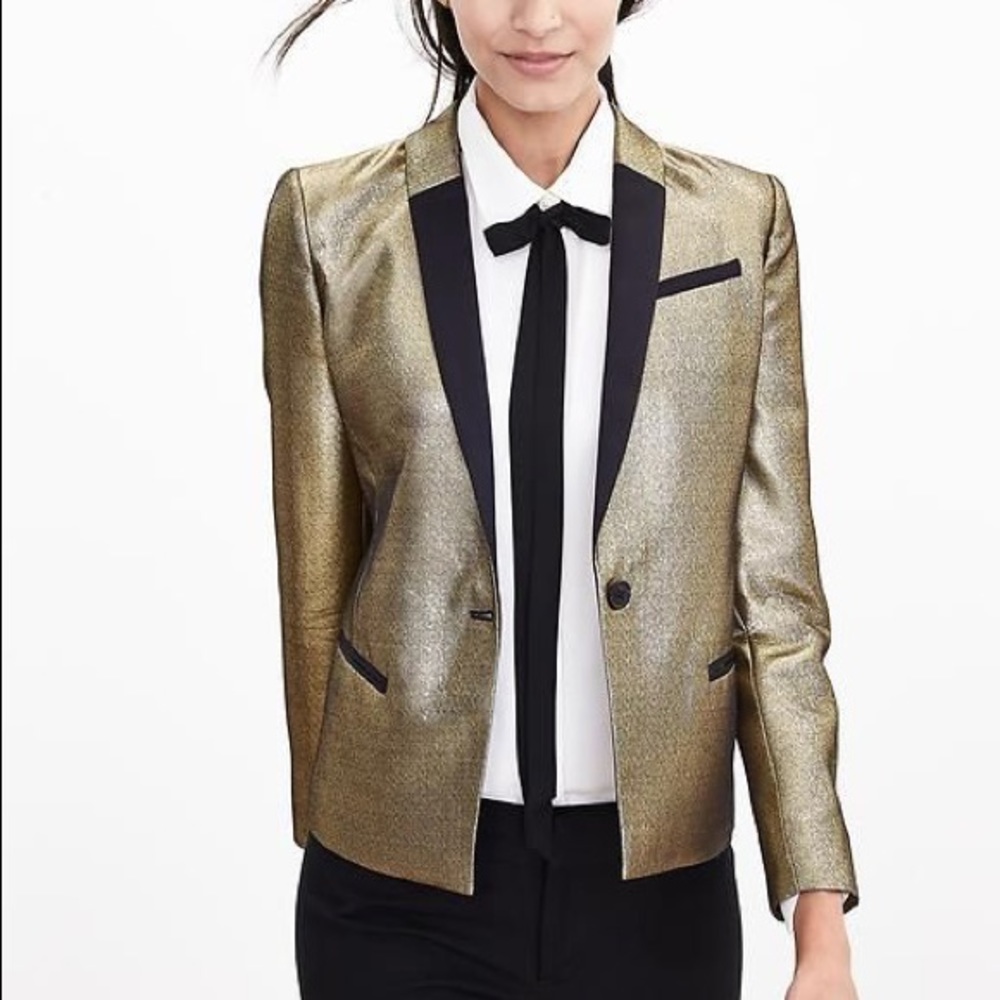 Banana Republic Monogram Gold Blazer - Picture 2 of 13